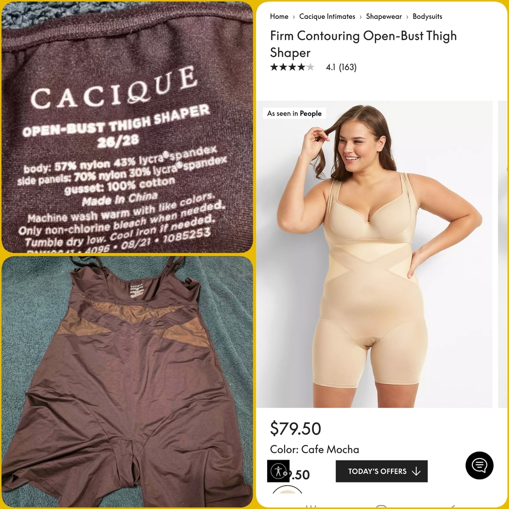 Cacique Open-Bust Thigh Shaper in Cafe Mocha